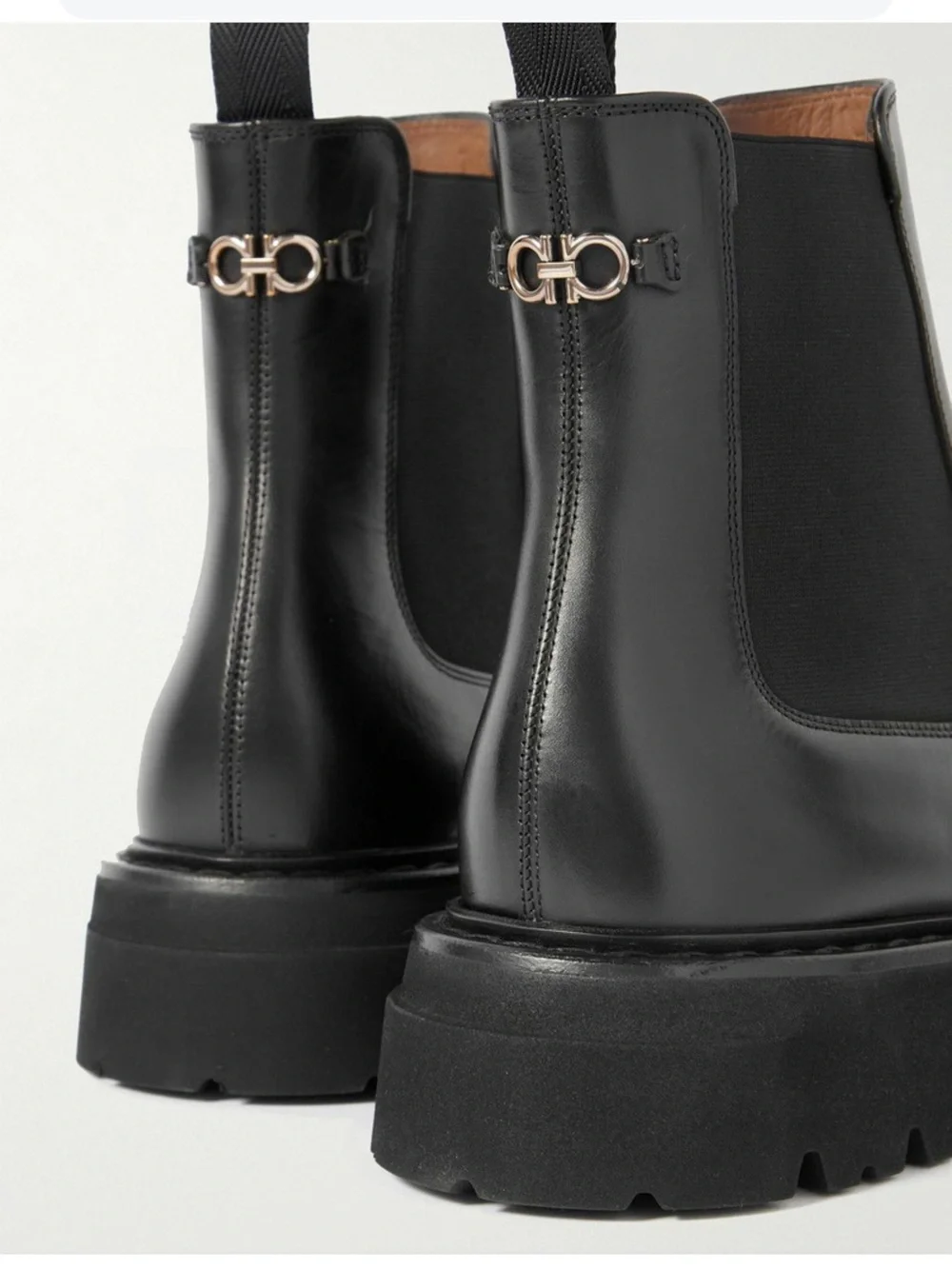 Salvatore Ferragamo - George 2 Embellished Leather Chelsea Boots - Black